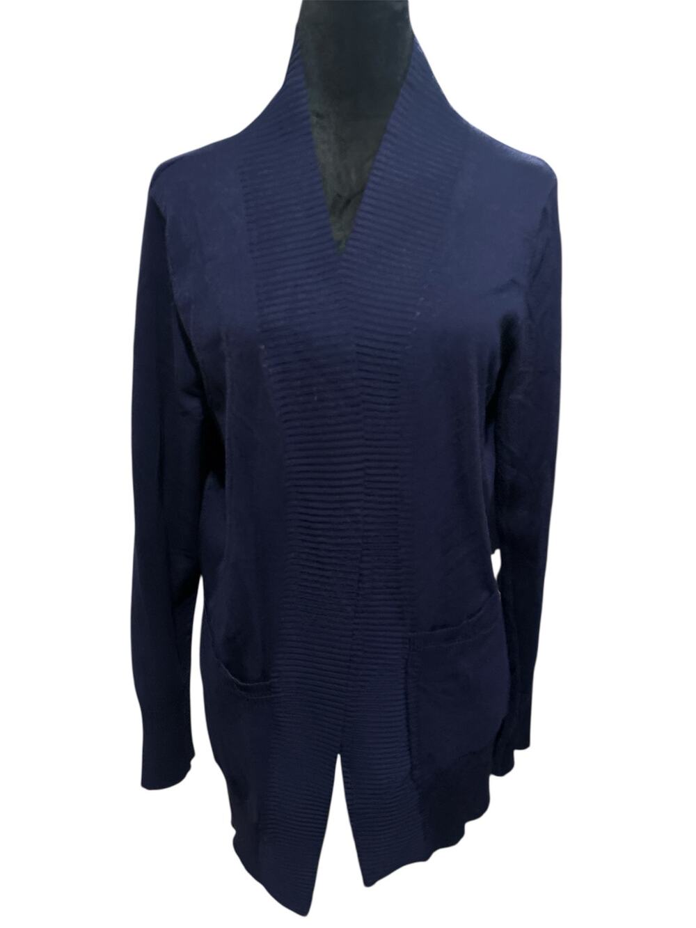 AAMILIFE Navy Blue Open-Front Cardigan‎ Sweater – Size Large